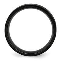 Stainless Steel 8mm Black IP-plated Polished Flat Band