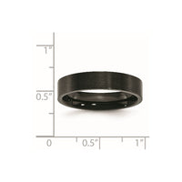Stainless Steel 5mm Black IP-plated Brushed Flat Band