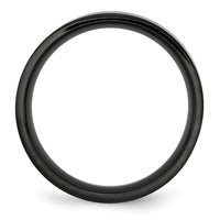 Stainless Steel 6mm Black IP-plated Brushed Flat Band