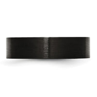 Stainless Steel 6mm Black IP-plated Brushed Flat Band