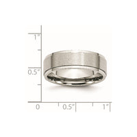 Stainless Steel Polished w/Brushed Center 7mm Ridged Edge Band