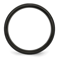 Stainless Steel 6mm Black IP-plated Brushed Center/Polished Edges Band