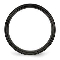 Stainless Steel Polished w/Brushed Center Black IP-plated 8mm Band