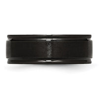 Stainless Steel Polished w/Brushed Center Black IP-plated 8mm Band