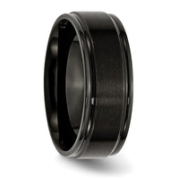 Stainless Steel Polished w/Brushed Center Black IP-plated 8mm Band