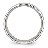 Stainless Steel Polished Double Row Black Carbon Fiber Inlay 8mm Band
