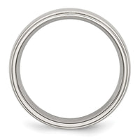 Stainless Steel Polished 6mm Ridged Edge Band