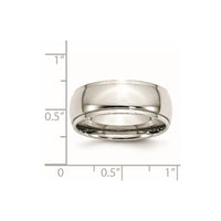 Stainless Steel Polished 8mm Ridged Edge Band