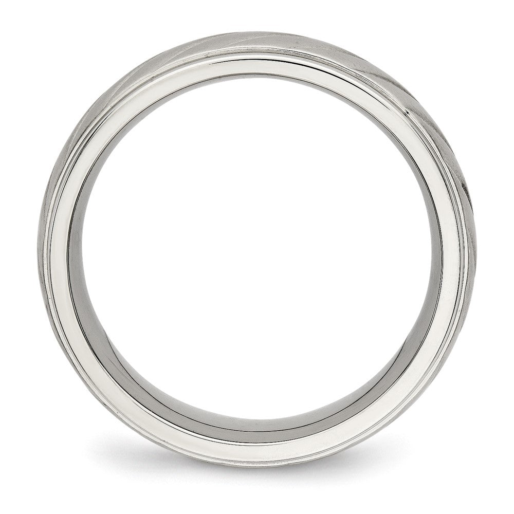 Stainless Steel Polished w/Brushed Center 7mm Grooved Band