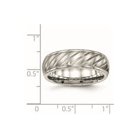 Stainless Steel Polished w/Brushed Center 7mm Grooved Band