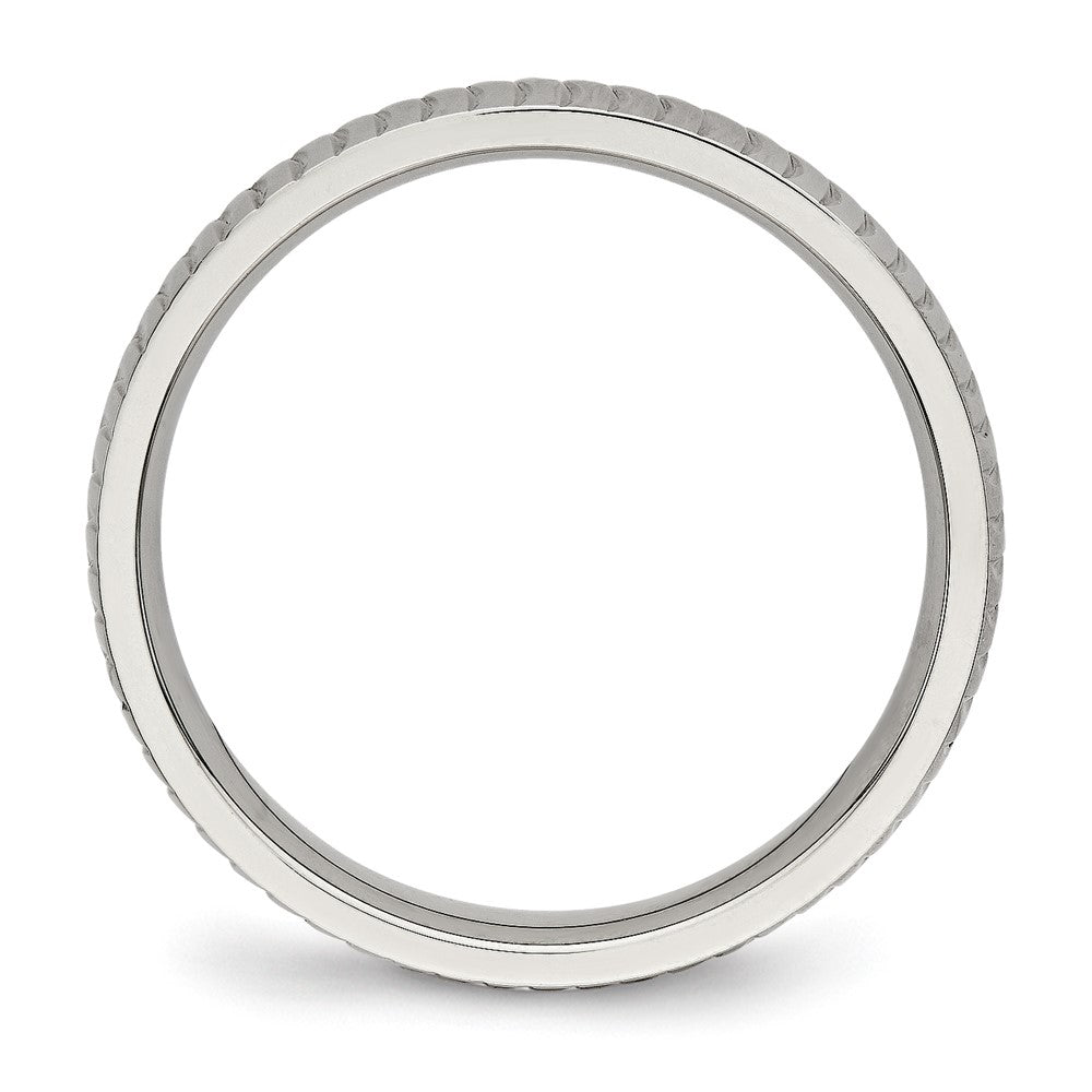 Stainless Steel Polished and Textured 4mm Band