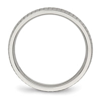 Stainless Steel Polished and Textured 4mm Band