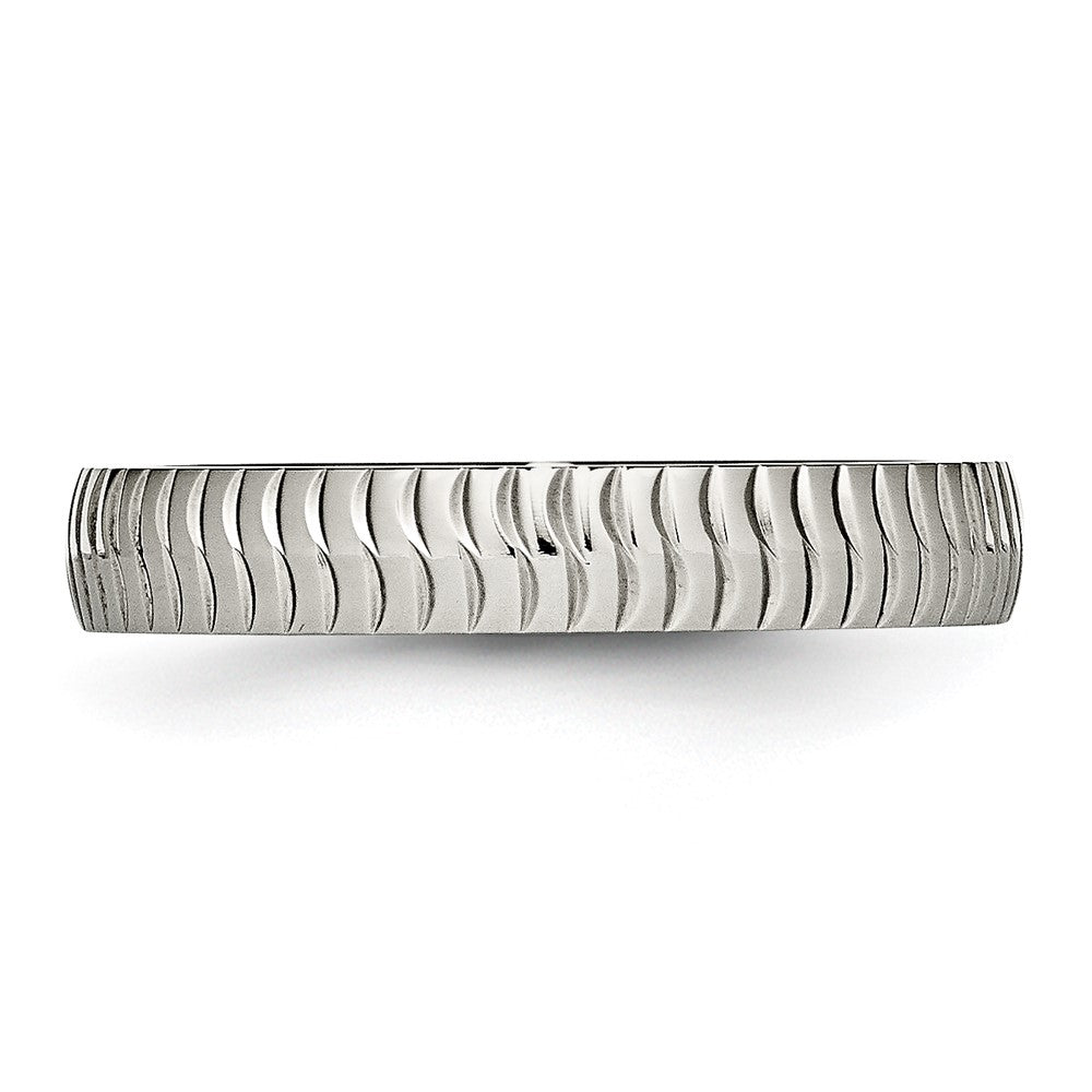 Stainless Steel Polished and Textured 4mm Band