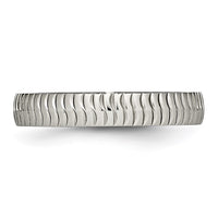 Stainless Steel Polished and Textured 4mm Band