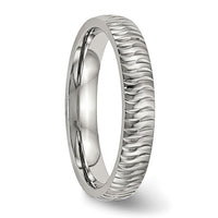 Stainless Steel Polished and Textured 4mm Band