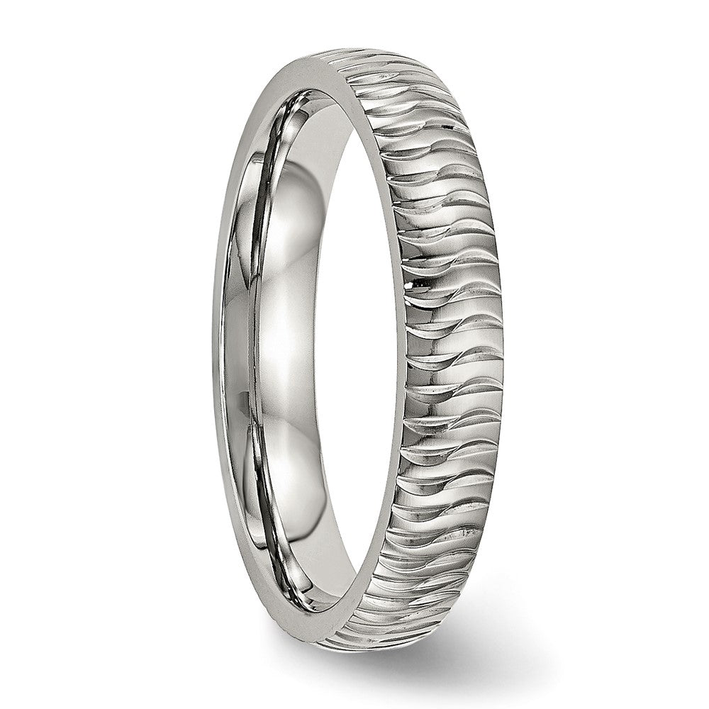 Stainless Steel Polished and Textured 4mm Band