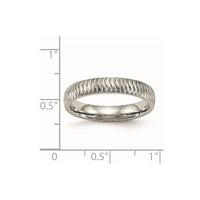 Stainless Steel Polished and Textured 4mm Band
