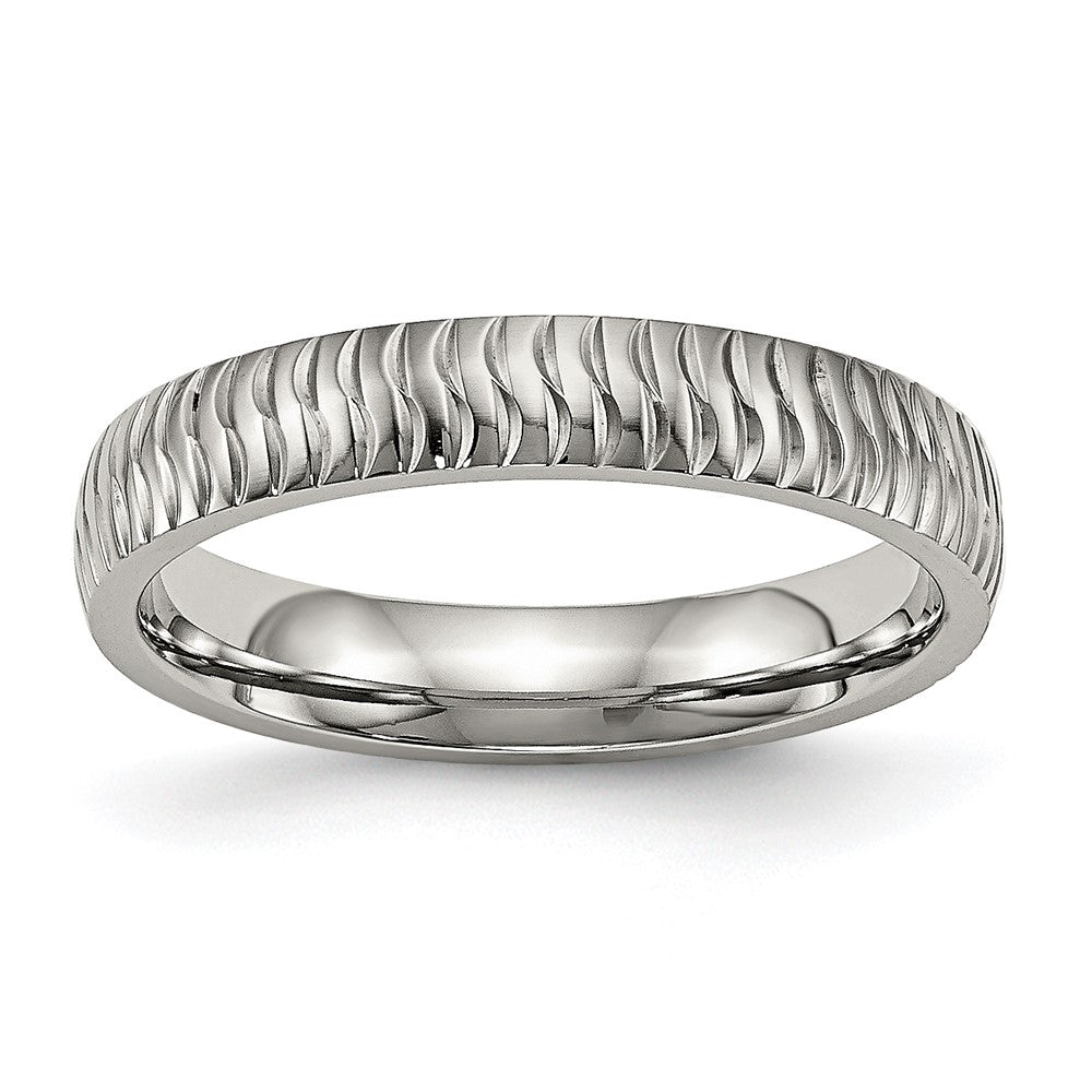 Stainless Steel Polished and Textured 4mm Band