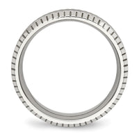 Stainless Steel Polished and Textured 7mm Grooved Band