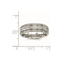 Stainless Steel Polished and Textured 7mm Grooved Band