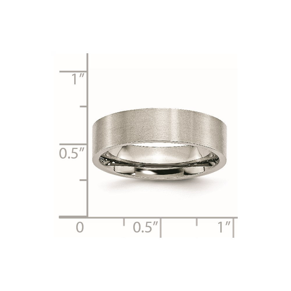 Stainless Steel Brushed 6mm Flat Band