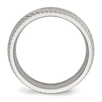 Stainless Steel Polished Diamond Cut 7mm Band