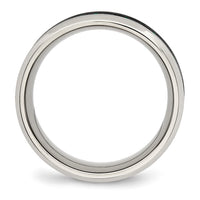 Stainless Steel Polished Black/Green Carbon Fiber Inlay 8mm Band