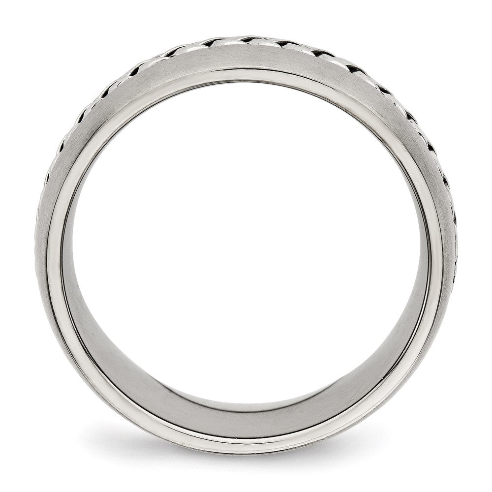 Stainless Steel Brushed and Polished Braided 8mm Band