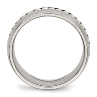 Stainless Steel Brushed and Polished Braided 8mm Band