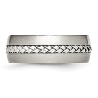 Stainless Steel Brushed and Polished Braided 8mm Band