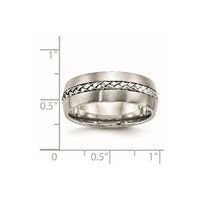 Stainless Steel Brushed and Polished Braided 8mm Band