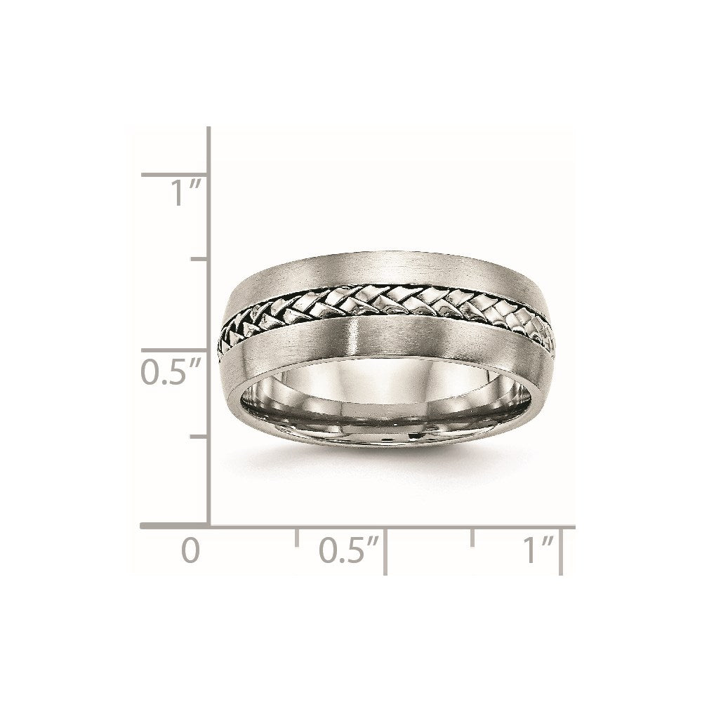 Stainless Steel Brushed and Polished Braided 8mm Band