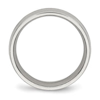Stainless Steel Brushed and Polished 6.5mm Grooved Band