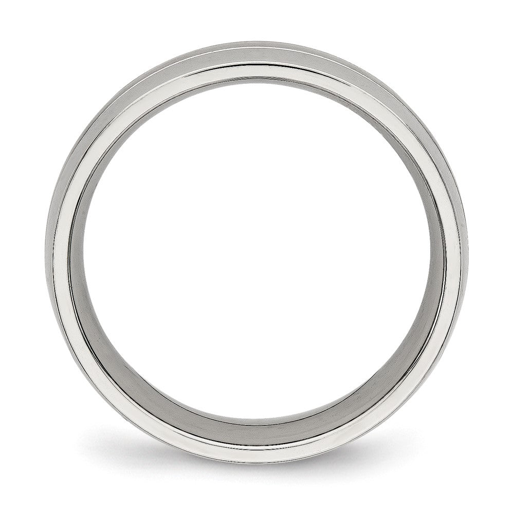 Stainless Steel Brushed and Polished 6.5mm Grooved Band