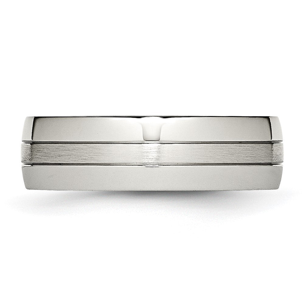 Stainless Steel Brushed and Polished 6.5mm Grooved Band
