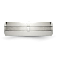 Stainless Steel Brushed and Polished 6.5mm Grooved Band