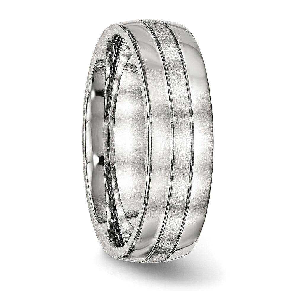 Stainless Steel Brushed and Polished 6.5mm Grooved Band