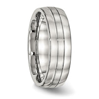 Stainless Steel Brushed and Polished 6.5mm Grooved Band