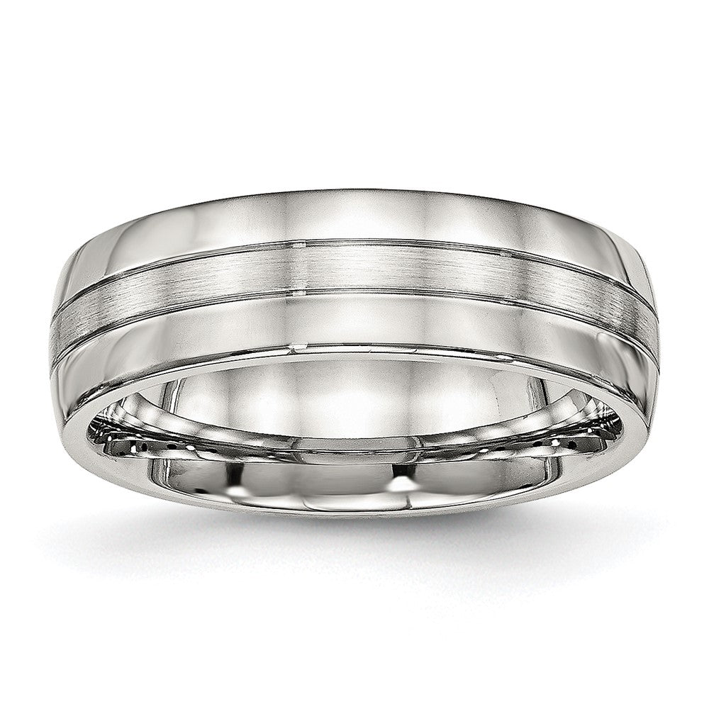 Stainless Steel Brushed and Polished 6.5mm Grooved Band