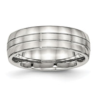 Stainless Steel Brushed and Polished 6.5mm Grooved Band