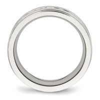Stainless Steel Brushed and Polished Twisted 7mm Band