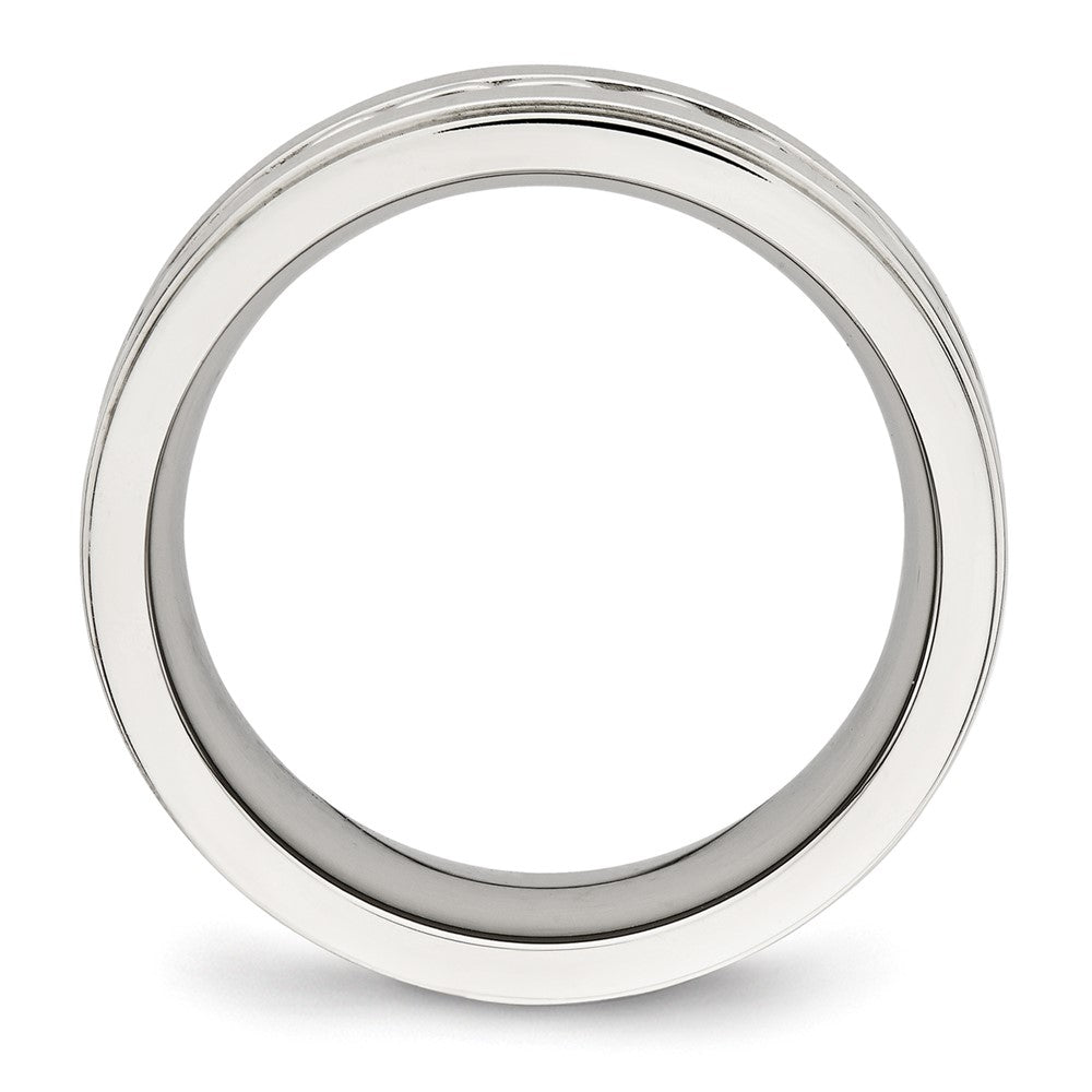 Stainless Steel Brushed and Polished Twisted 7mm Band
