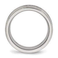 Stainless Steel Brushed and Polished Braided 7mm Band