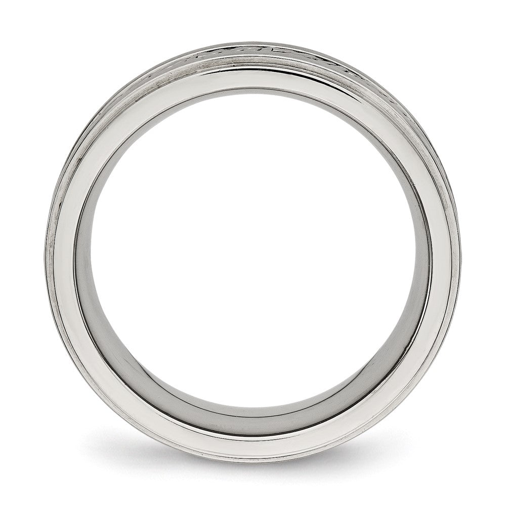 Stainless Steel Brushed and Polished Braided 7mm Band