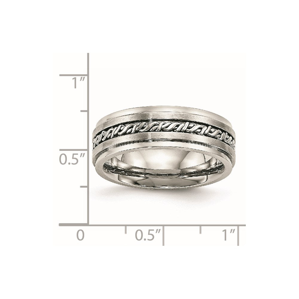Stainless Steel Brushed and Polished Braided 7mm Band