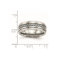 Stainless Steel Brushed and Polished Braided 7mm Band