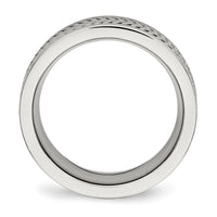 Stainless Steel Brushed and Polished Twisted 7mm Band