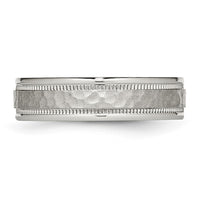 Stainless Steel Polished and Hammered 6mm Grooved Band