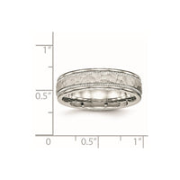 Stainless Steel Polished and Hammered 6mm Grooved Band