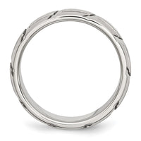 Stainless Steel Brushed and Polished 8mm Grooved Band